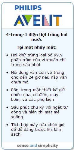 Máy tiệt trùng bình sữa và sấy khô avent 4 IN  1 - SCF286/05